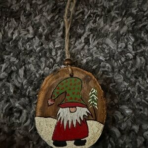 Whimsical Gnome Christmas Ornament - Red and Green